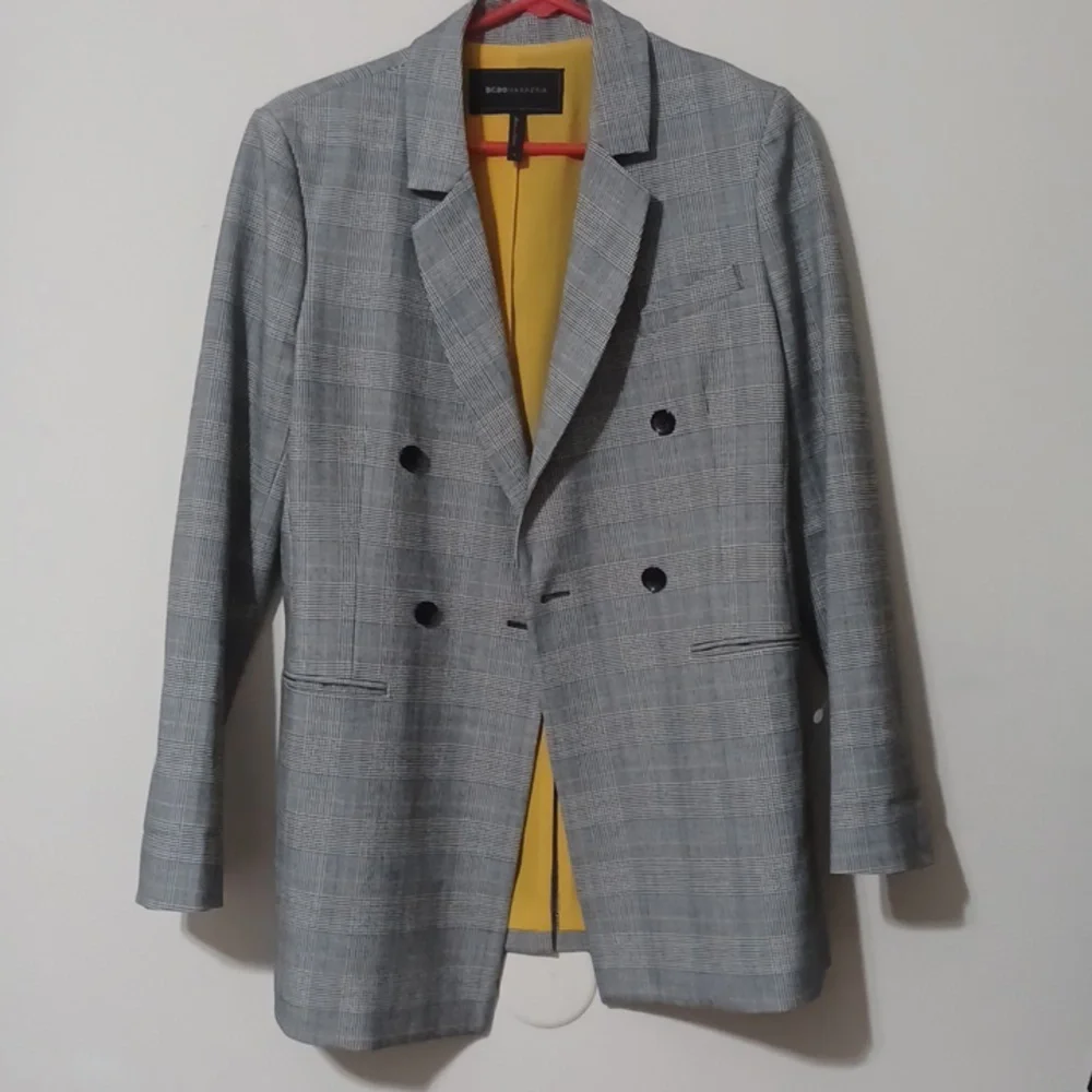 BCBGMaxAzria Gray Glen Plaid Double-Breasted Blazer. NWOT. Size S - Picture 4 of 5